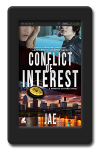 Cover of the lesbian romantic suspense Conflict of Interest by Jae