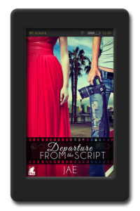 Cover of the light-hearted lesbian romance Departure from the Script by Jae