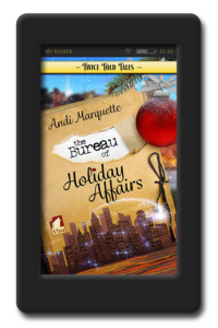 Cover of the lesbian retelling The Bureau of Holiday Affairs by Andi Marquette