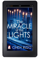 Cover to Ylva Publishing's The Miracle of the Lights by Cindy Rizzo
