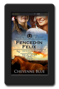 Cover of the small-town lesbian romance Fenced-in-Felix by Cheyenne Blue