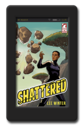 Cover of the lesbian superhero novel Shattered by Lee Winter