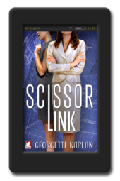 Cover of the lesbian romantic comedy Scissor Link by Georgette Kaplan