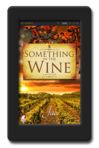 Cover of the lesbian fake-relationship romance Something in the Wine by Jae