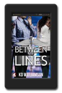 Cover of the lesbian romance Between the Lines by KD Williamson