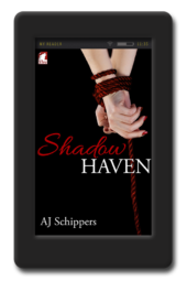 Cover of the lesbian erotic romance Shadow Haven by AJ Schippers
