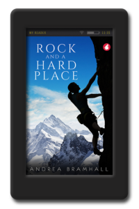 Cover of the lesbian adventure romance Rock and a Hard Place by Andrea Bramhall