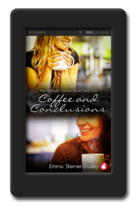 Cover of the lesbian romance Coffee and Conclusion by Emma Sterner