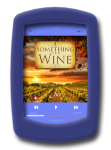 Audiobook cover of the lesbian fake-relationship romance Something in the Wine by Jae