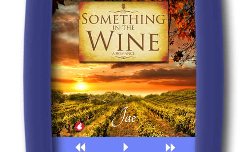 Audiobook cover of the lesbian fake-relationship romance Something in the Wine by Jae