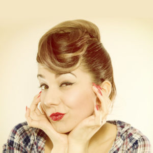 sceptical lesbian woman with red lips