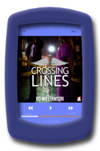 Cover of the lesbian romantic suspense Crossing Lines by KD Willaimson - Audiobook