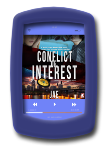 Audiobook cover of the lesbian romantic suspense Conflict of Interest (audiobook) by Jae
