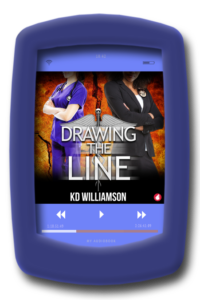Cover of the second chance lesbian romance Drawing the Line (audiobook) by KD Williamson