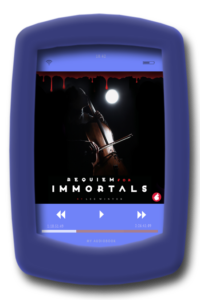 The audiobook coverer of the enemies-to-lovers lesbian thriller Requiem for Immortals by Lee Winter