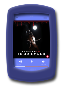 The audiobook coverer of the enemies-to-lovers lesbian thriller Requiem for Immortals by Lee Winter