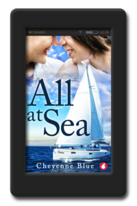 Cover of the opposites-attract lesbian romance All at Sea by Cheyenne Blue