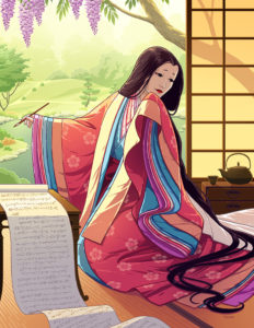 Artist Tami Wicini's impression of author and poet, Murasaki Shibiku.
